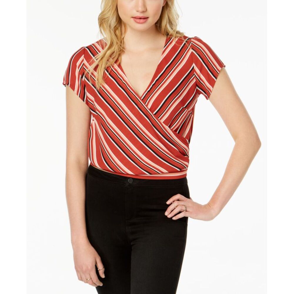 Ultra Flirt By Ikeddi Juniors Striped Wrap Top